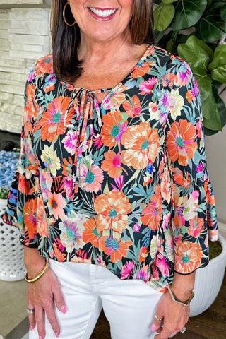 Black Floral Top