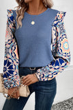 Blue Waffle Knot Top