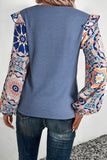 Blue Waffle Knot Top