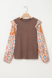 Brown Waffle Knot Top
