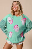 Mint Sequin Santa Top