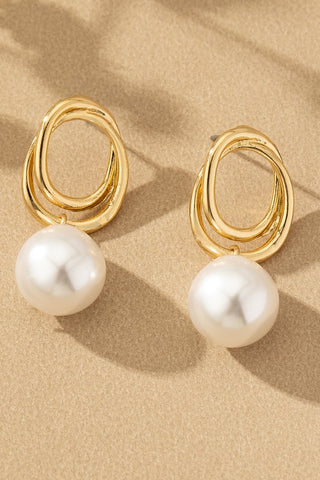 Gold Pearl Earrings