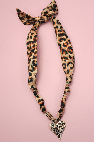 Leopard Print Scarf Necklace