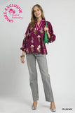 Burgundy Floral Top-Sandi's Styles