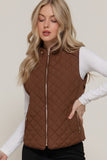 Brown Quilted Vest-Sandi's Styles