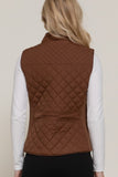 Brown Quilted Vest-Sandi's Styles