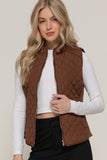 Brown Quilted Vest-Sandi's Styles