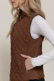 Brown Quilted Vest-Sandi's Styles