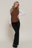 Brown Quilted Vest-Sandi's Styles