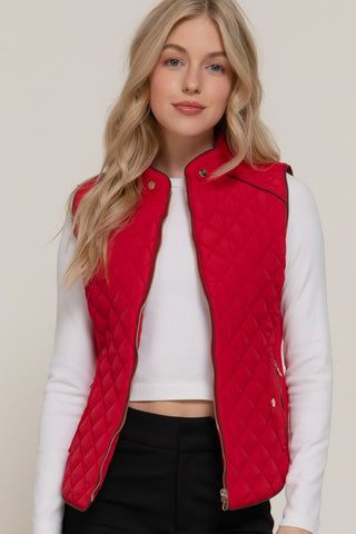 Red Quilted Vest-Sandi's Styles