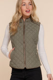 Olive Quilted Vest-Sandi's Styles