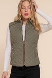 Olive Quilted Vest-Sandi's Styles