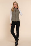 Olive Quilted Vest-Sandi's Styles