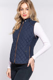 Navy Quilted Vest-Sandi's Styles
