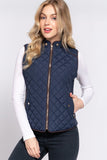 Navy Quilted Vest-Sandi's Styles