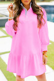Pink Dress With Blue Stripe Detail-Sandi's Styles