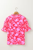 Red and Pink Floral Top-Sandi's Styles