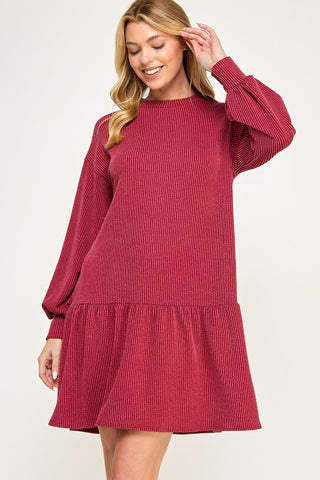 Cranberry Ribbed Dress Large Cranberry Ribbed Dress Large