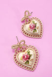 Rose Ceramic Bow Earrings-Sandi's Styles