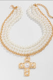 Pearls and Cross Necklace-Sandi's Styles