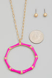 Pink Octagon Pendant Necklace-Sandi's Styles
