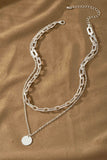 Silver Two Row Coin pendant Necklace-Sandi's Styles