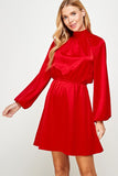 Honor Your Love Red Satin Dress-Sandi's Styles