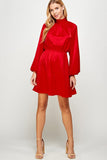 Honor Your Love Red Satin Dress-Sandi's Styles